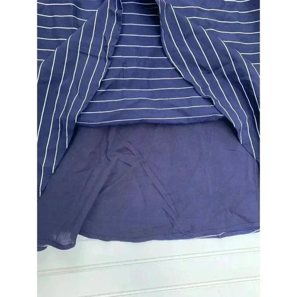 Gilli Women Navy Blue Striped Ruffle Sleeve Dress Lined Small NEW. 1298 - Picture 4 of 5